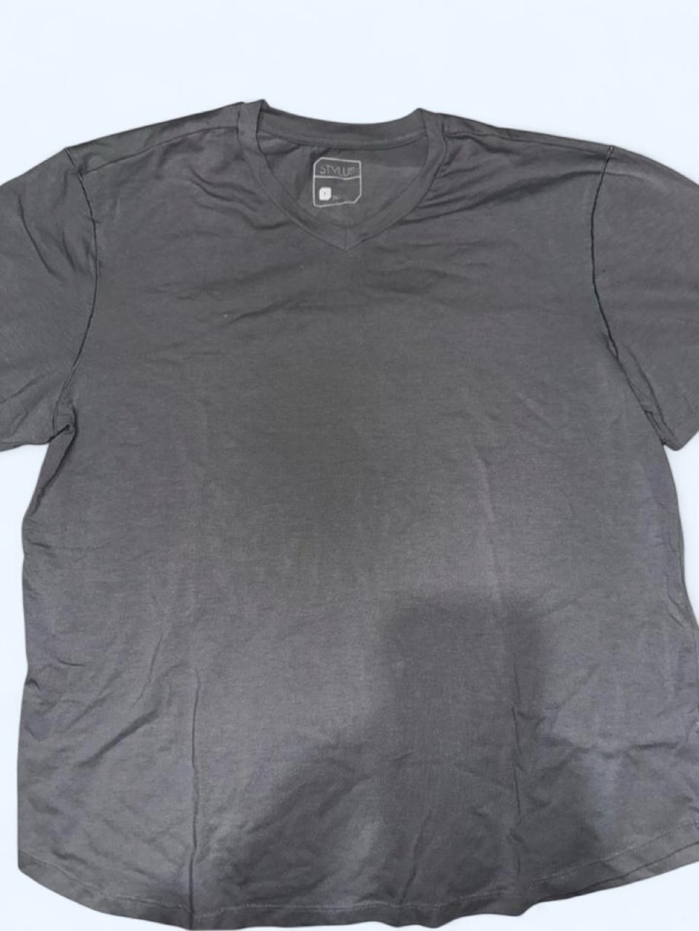 STYLUS Men's Charcoal Gray V-Neck Short Sleeve Tee